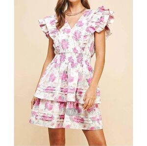 PINCH Wafa Floral Print Mini Dress